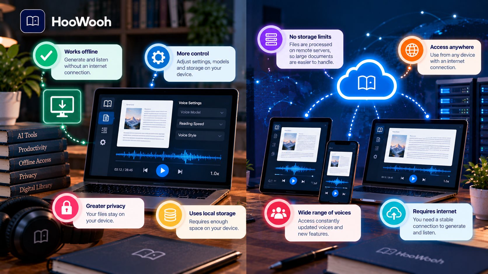 Local vs Cloud AI Audiobook Generators
