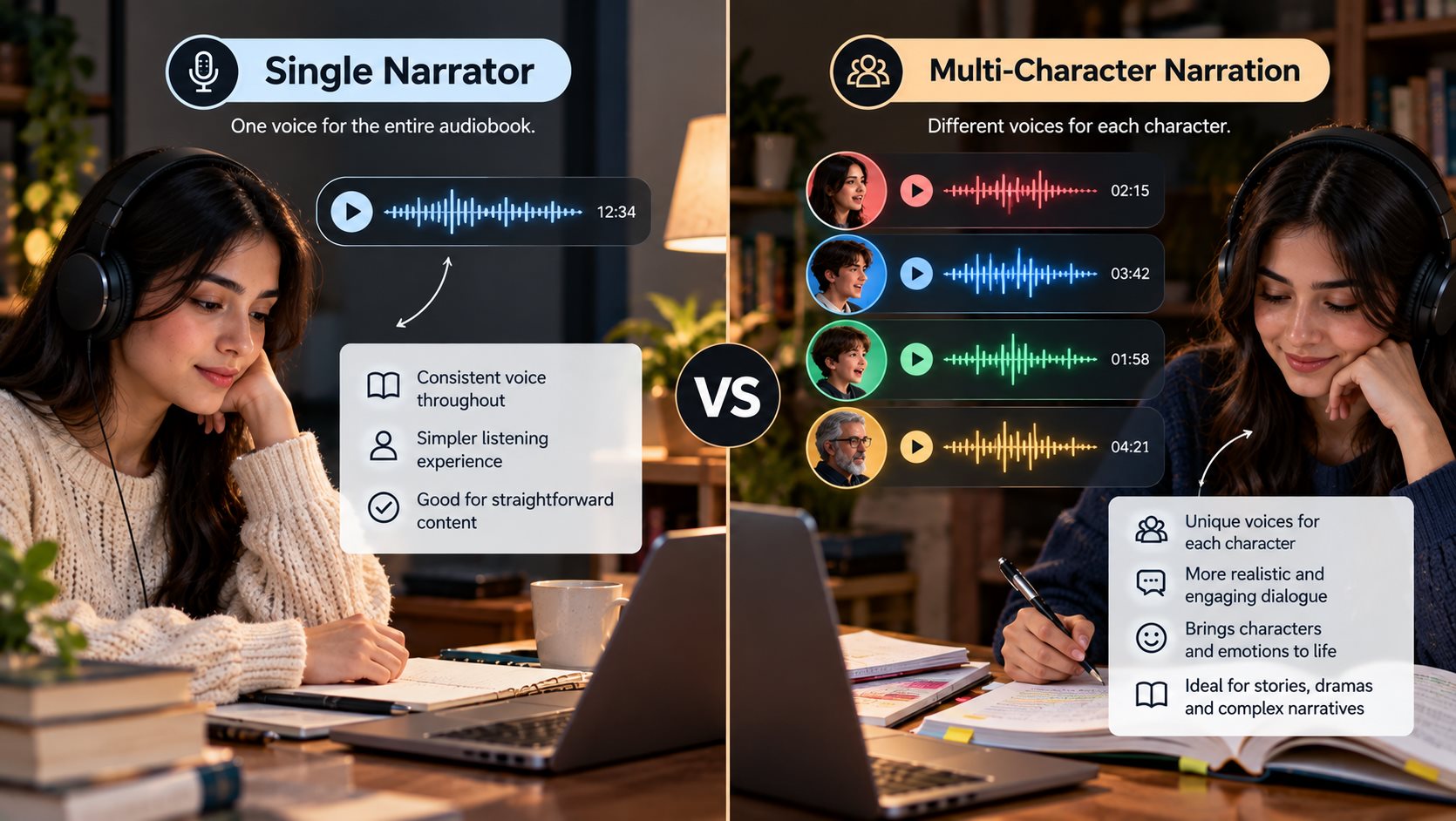 Single Narrator vs Multi-Character Narration