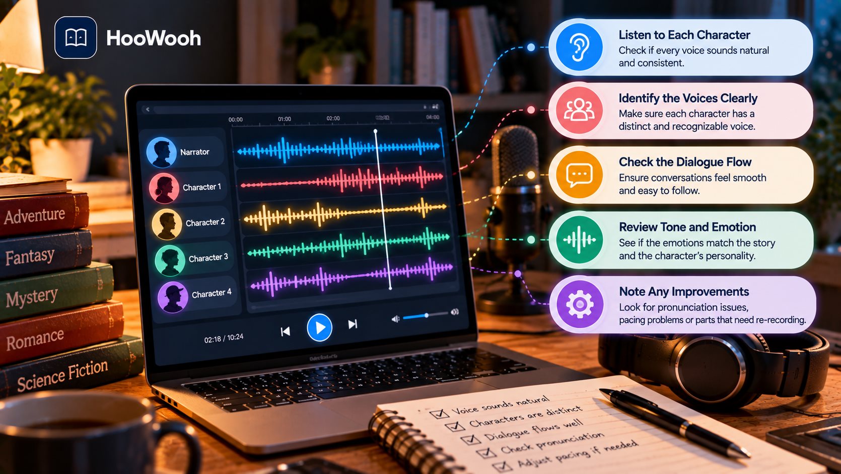 How to Review Multi-Character Audiobook Dialogue